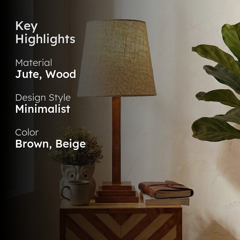 Klaris Jute Table Lamp - Brown,Beige media 2