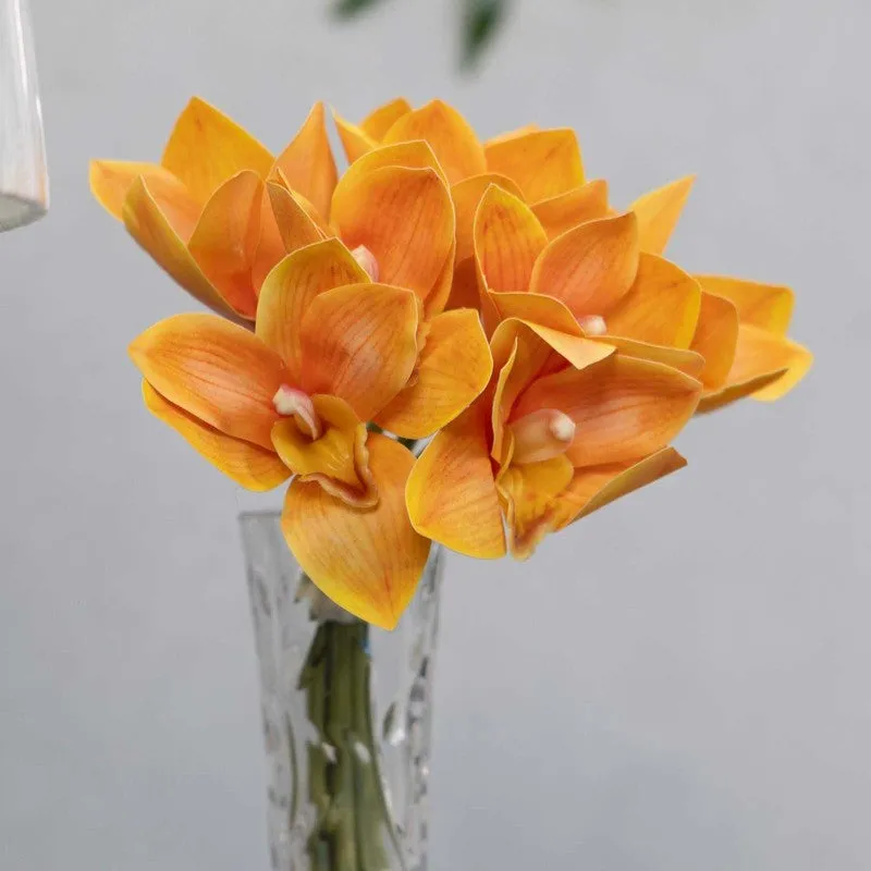 Styled Artificial Orchid Flower Bunches - Orange media 3