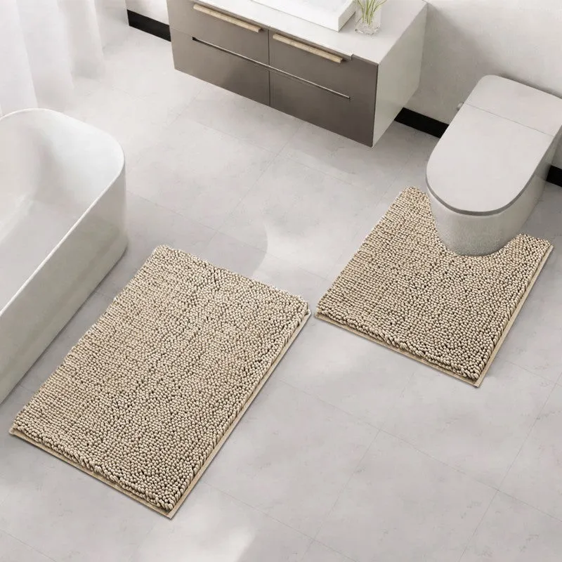 PureTone Microfiber Bath Mats (Beige) - Set of Two media 3