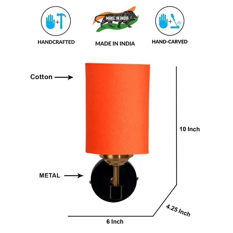 Sienna Sleek Steel & Cotton Wall Lamp - Orange media 6