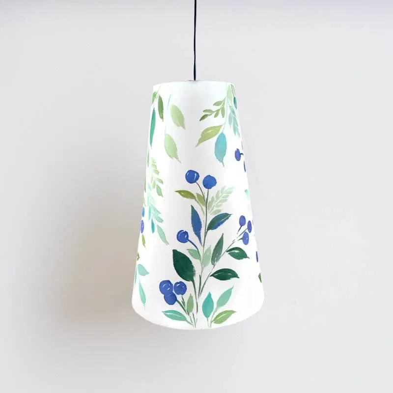 Bloom Perch Cone Handpainted Fabric Ceiling Lamp media 6