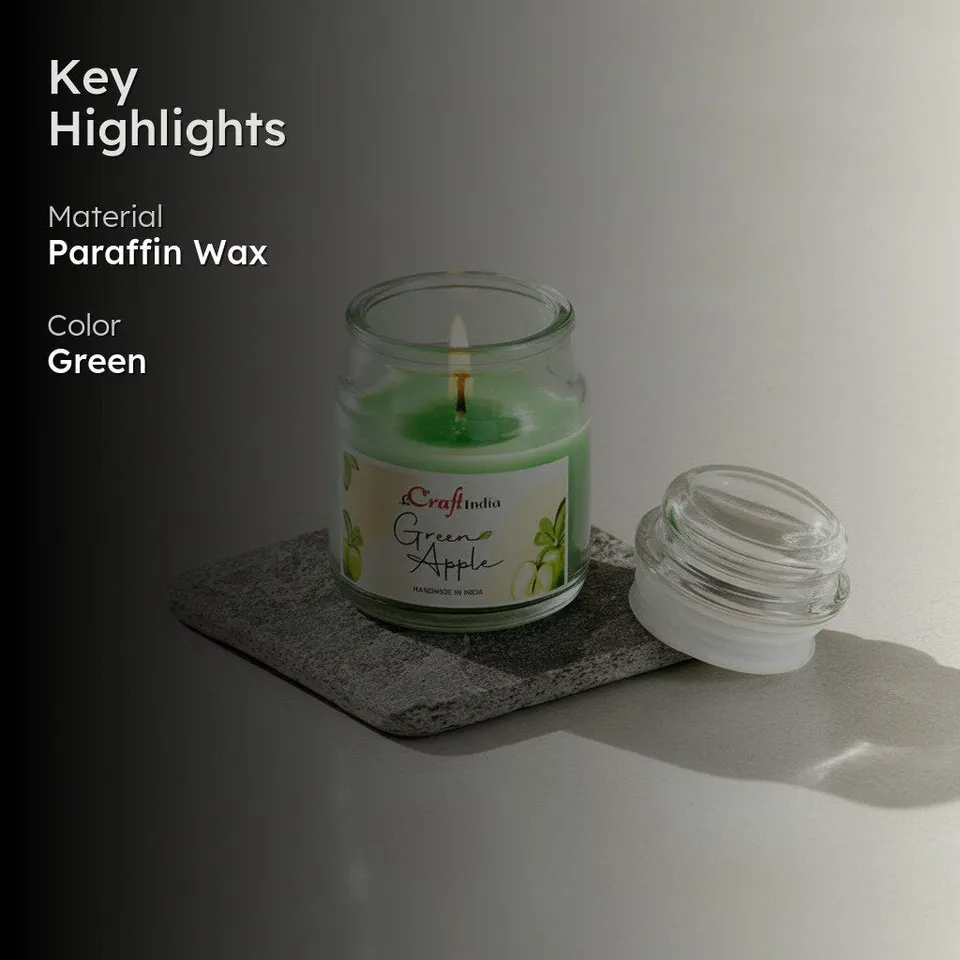 Sethova Green Apple Scented Jar Candle - Set Of Two media 2
