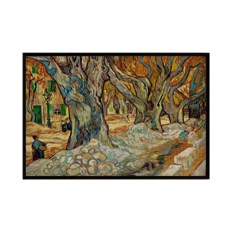 The Large Plane Trees By Vincent Van Gogh - Black Frame media 6