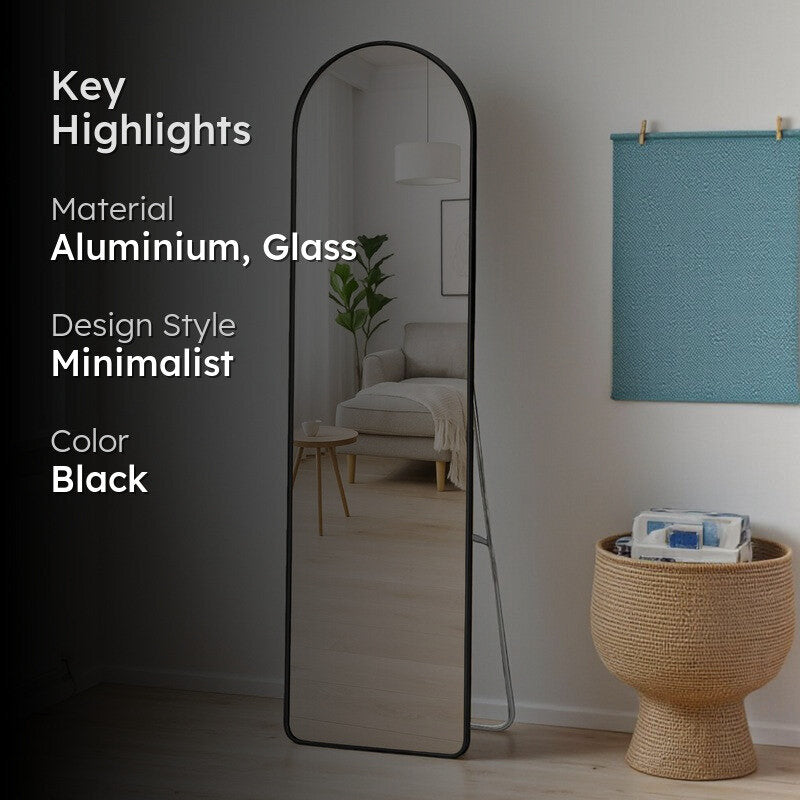 Illumia Floor Mirror With Aluminium Frame - Black media 2