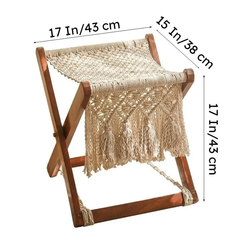 Arman Foldable Macrame Stool media 7