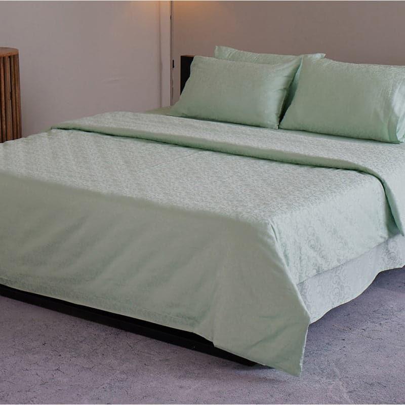 Damask Ethnic Cotton Bedsheet (Sage Green) - 300 TC media 4