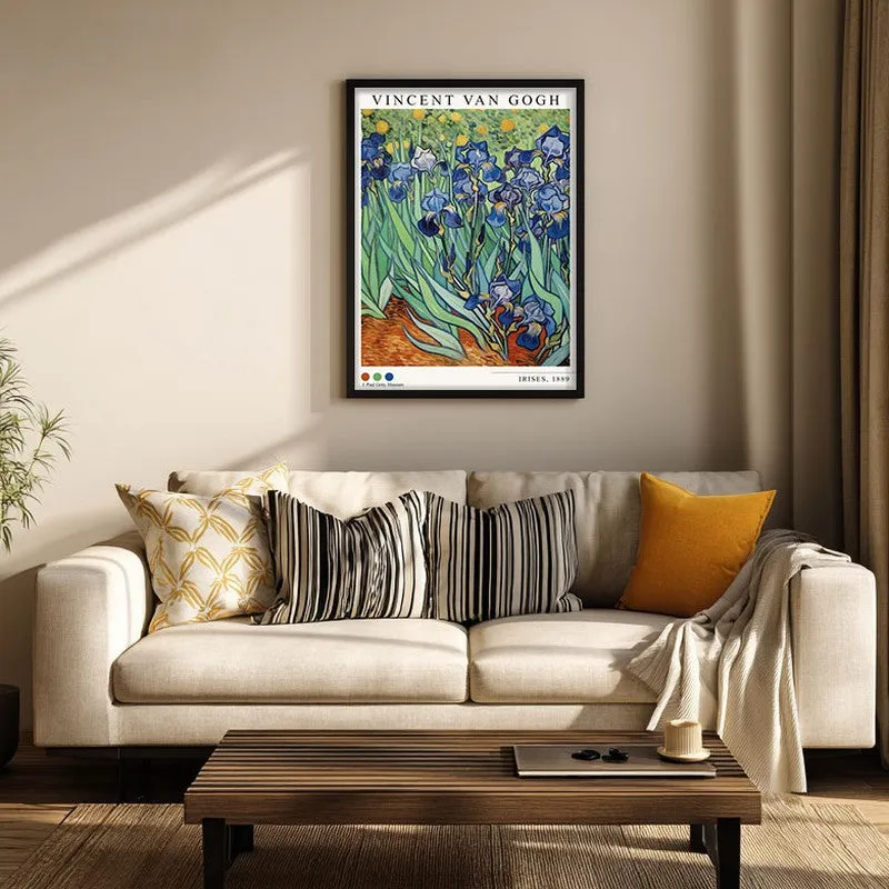 Irises Vincent Van Gogh Archival Canvas Wall Painting - Black Frame media 3