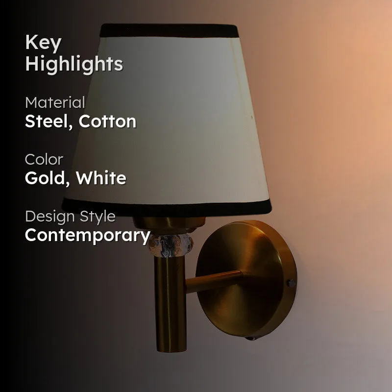 Aquilla Edge Steel & Cotton Wall Lamp - White media 2