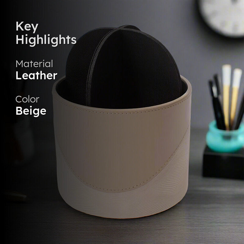 Veltrix Faux Leather Pen Stand - Beige media 2