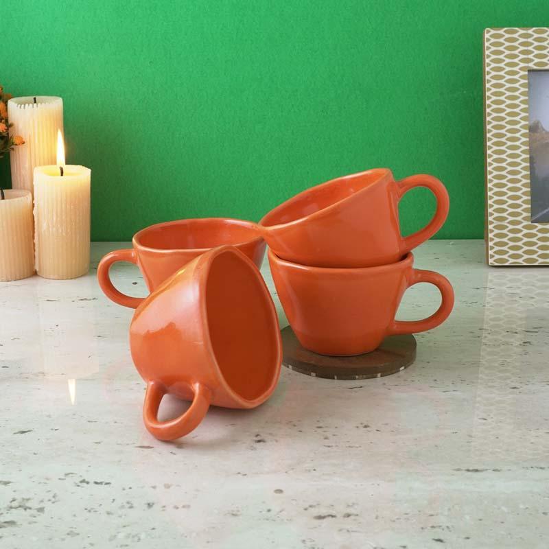 Addie Vermilion Ceramic Coffee Mug (250 mL Each) - Set of Four media 3