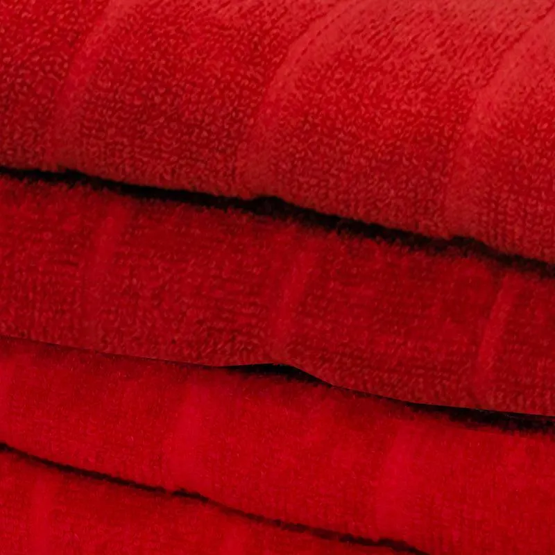 Sarda Bath Towel (Red) - Set Of Four media 4