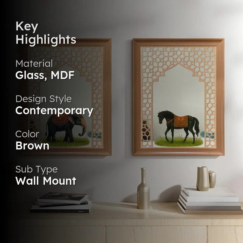 Royal Motif MDF Wall Mirrors - Set Of Two media 2