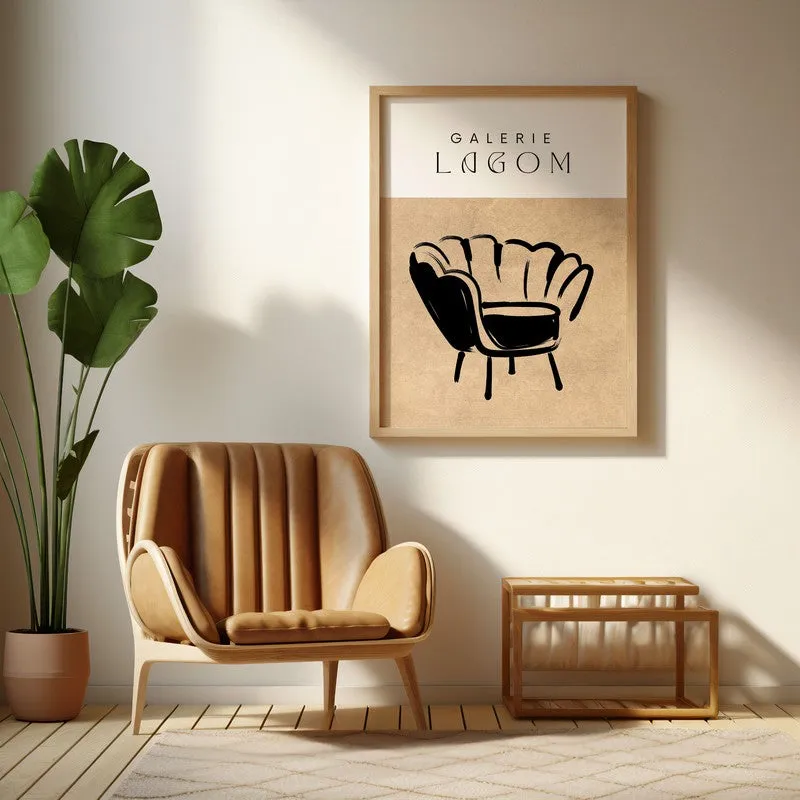 Lagom Lounge Canvas Wall Painting With Brown Frame media 6