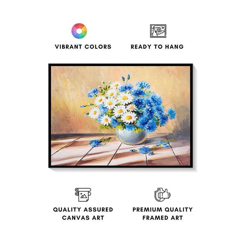 Bouquet Of Flowers Canvas Wall Painting - Black Frame media 4