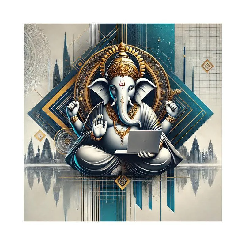 Uchhista Ganapati Poly Canvas Wall Painting media 5