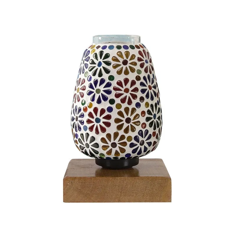 Auren Glass Table Lamp With Wooden Base - Multicolor media 5