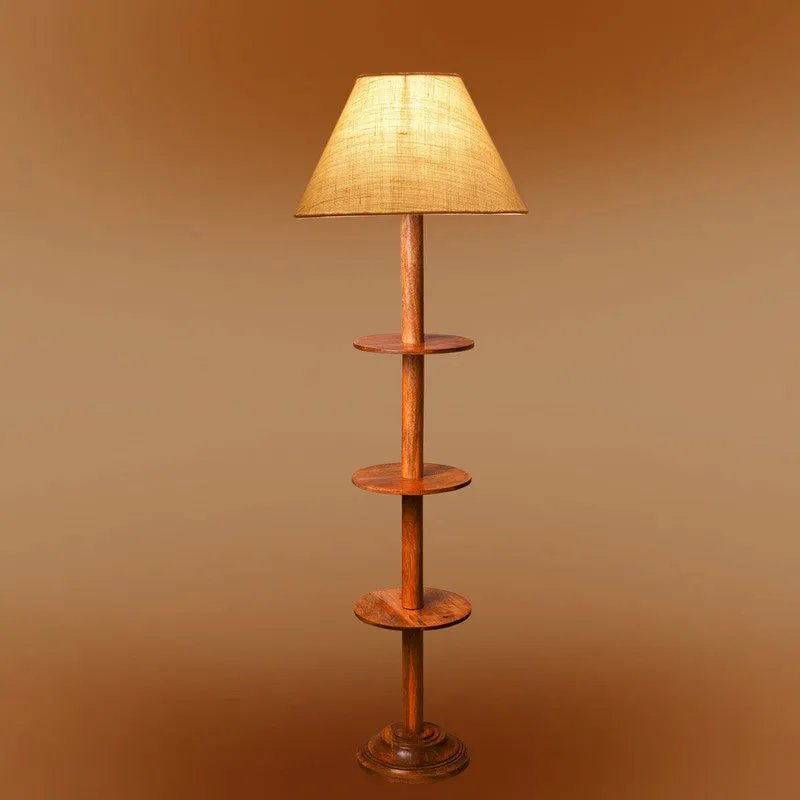 Vintage Glow Light Wooden Floor Lamp - White media 7