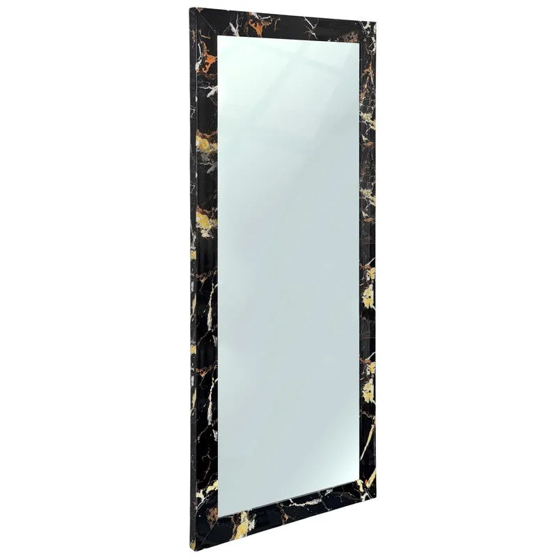 Artisanal Glass Wall Mirror With Wooden Frame media 3