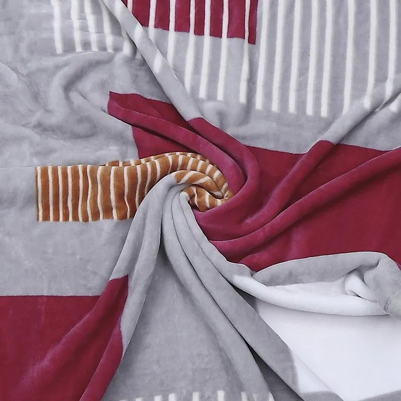 Monte Carlo Urban Harmony Blanket (Maroon,Grey)- 500 GSM media 7