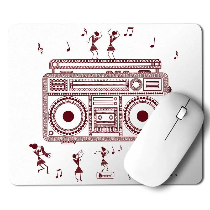 Warli Radio Mouse Pad - White media 1