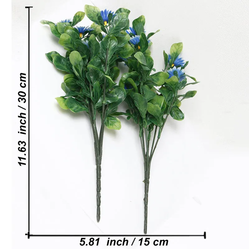 Faux Blue Daisy Bunch - Set Of Two media 4