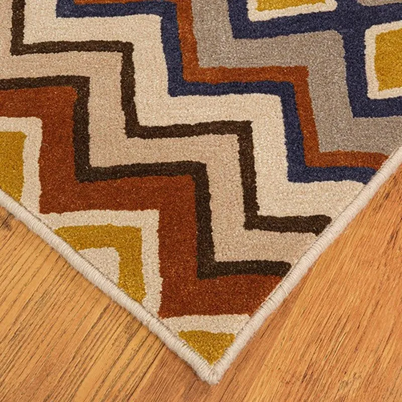 Shelob Hand Tufted Geometric Wool & Nylon Carpet - Rust Brown media 4