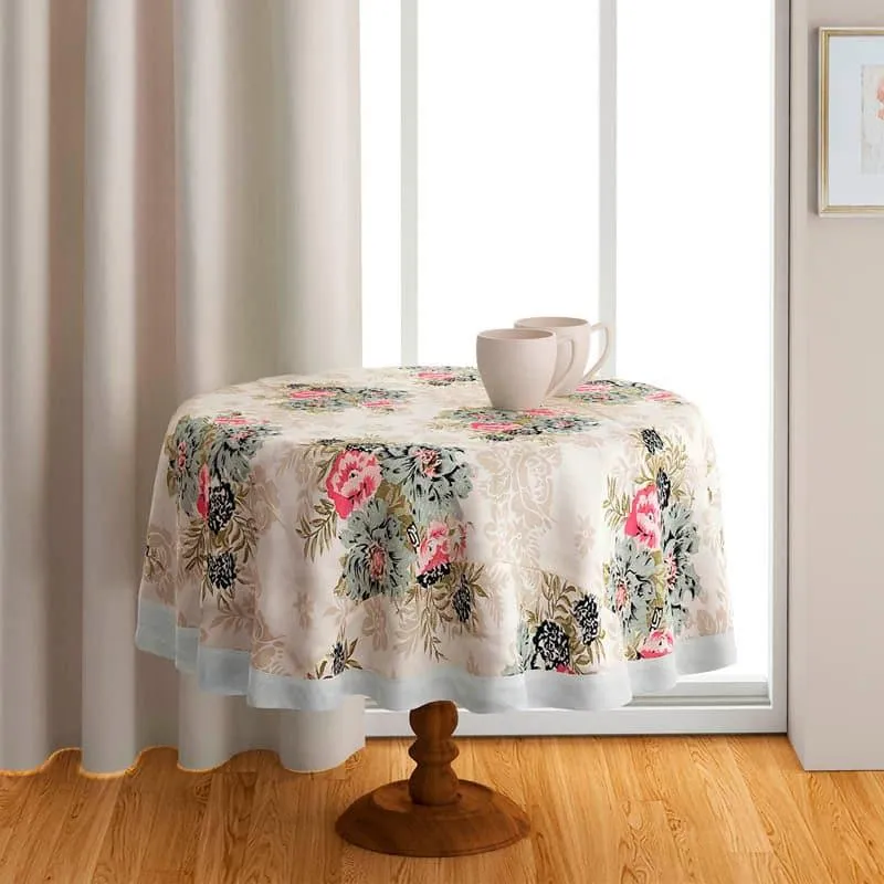Swayam Petunia Flora Table Cover - Six Seater media 1