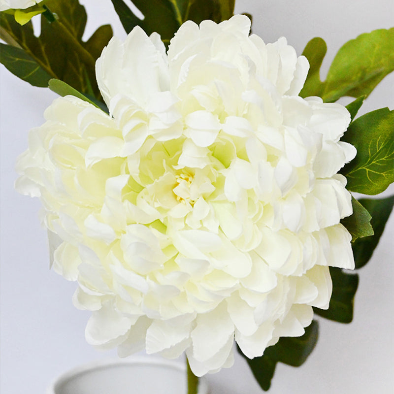 Artificial Peony Flower Stick - White media 3