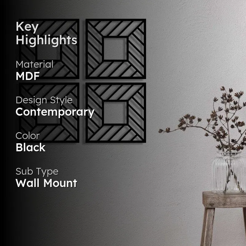 Rictor Geometric Square MDF Wall Accent - Set of Four media 2