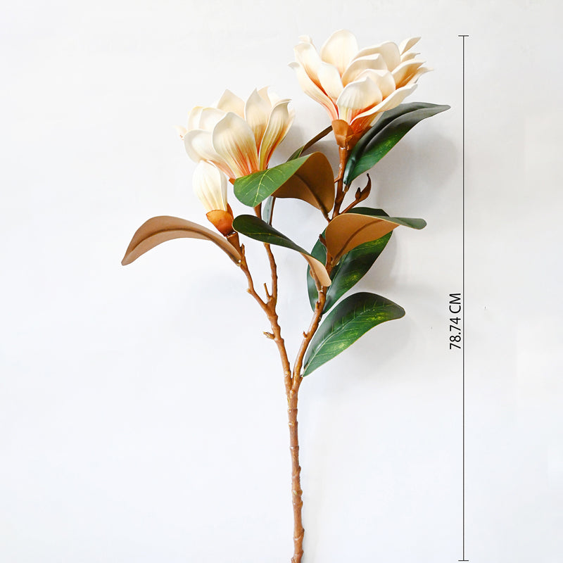 Artificial Magnolia Flower Stick - Cream media 6