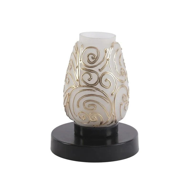 Spledra Glass Table Lamp With Wooden Base - Multicolor media 4