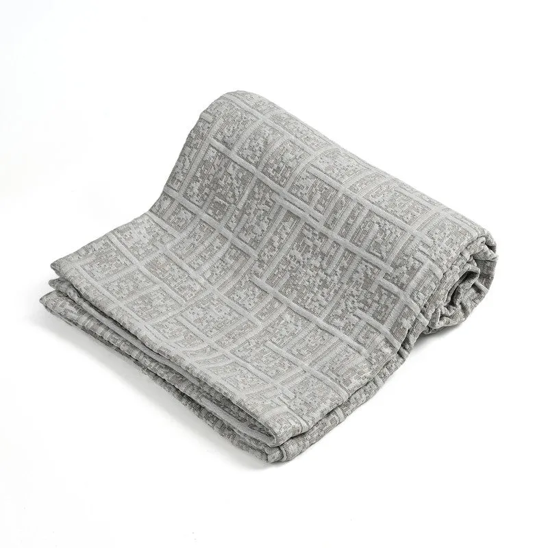Velvra Abstract Cotton Throws - Grey media 3