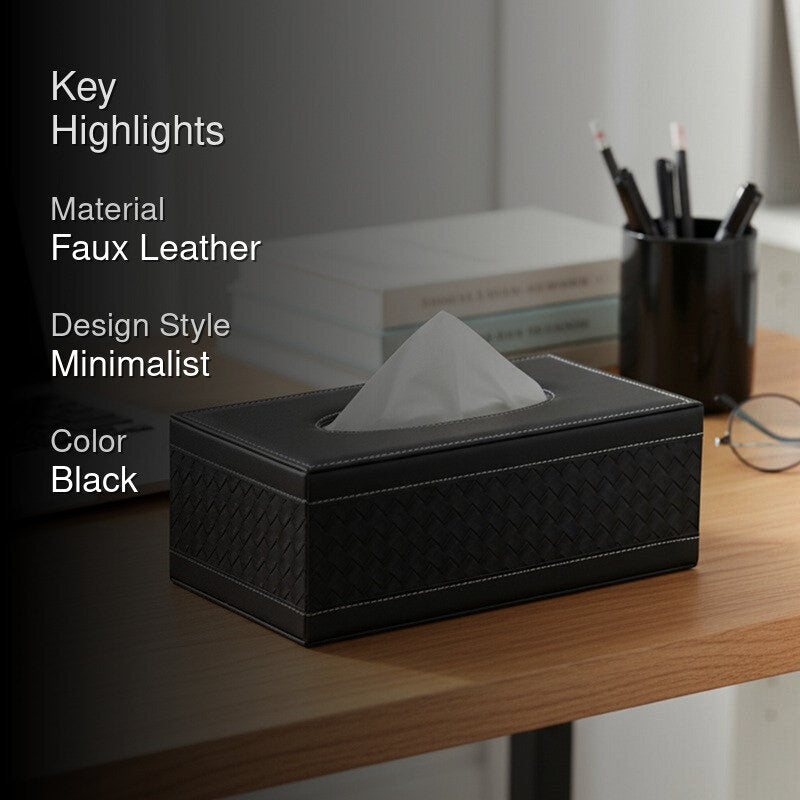 AarviDecor Evara Faux Leather Tissue Holder media 2