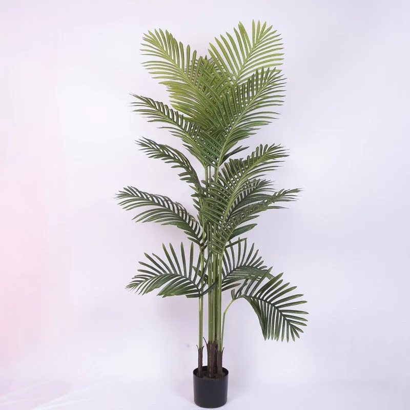 Statement Green Areca Palm Artificial Plant With Black Plastic Pot media 4