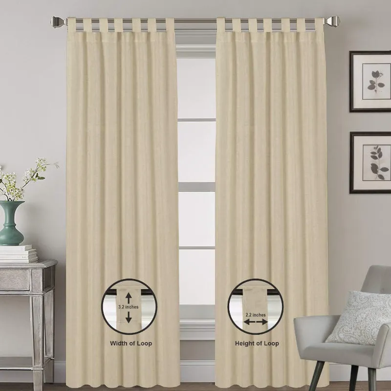 Esme Tab Top Medium Width Curtain - Beige media 9