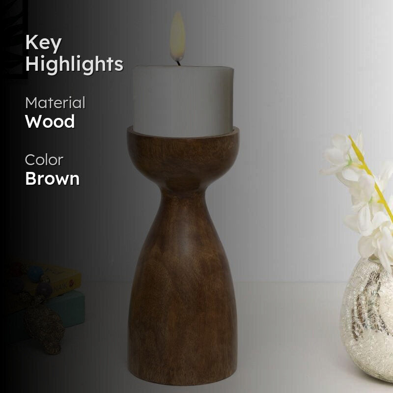 Aria Wooden Candle Stand - Medium media 2