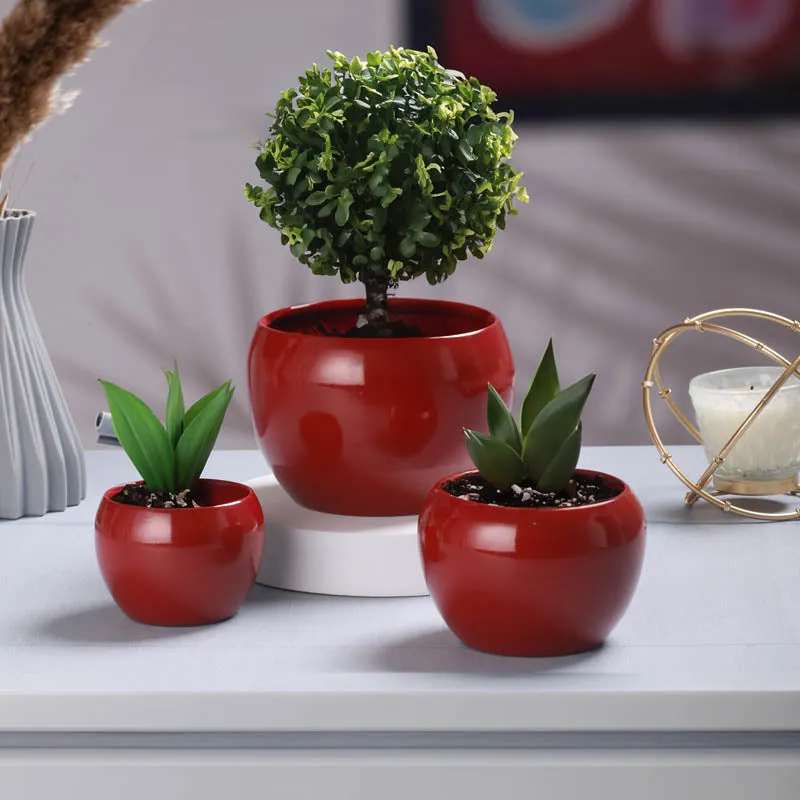 Alisha Handcrafted Planter (Red) - Set Of Three media 11