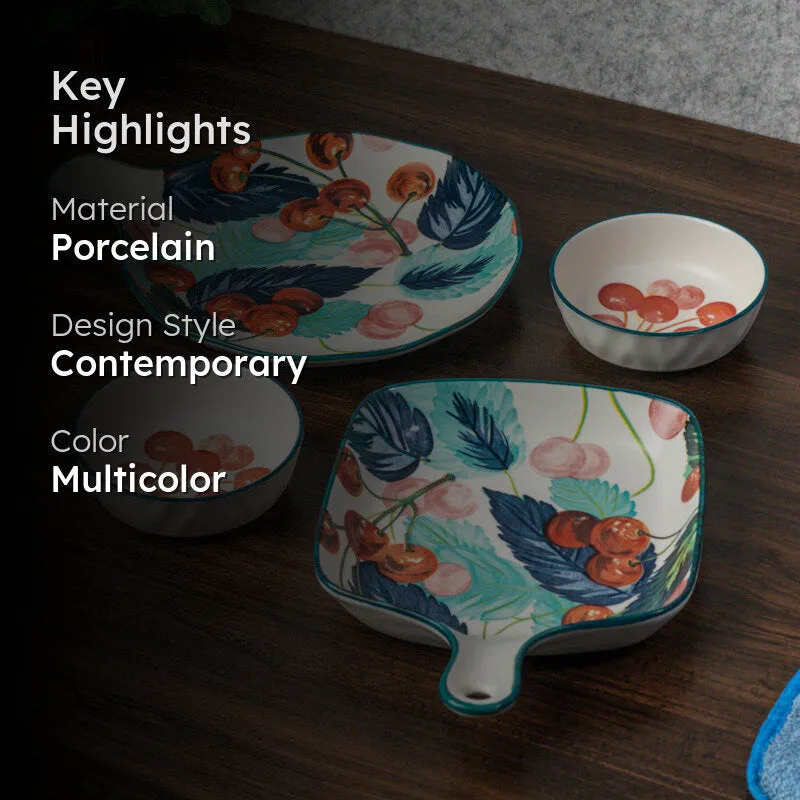 Mini Bloom Porcelain Platter - Four Piece Set - 2