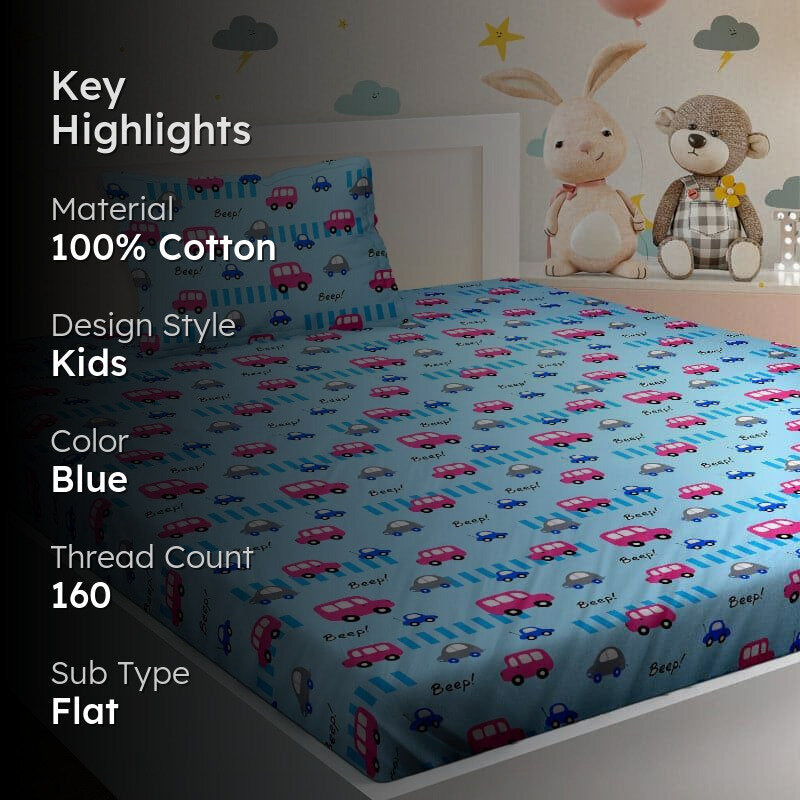 Drive Dose Cotton Bedsheet - 160 TC media 2