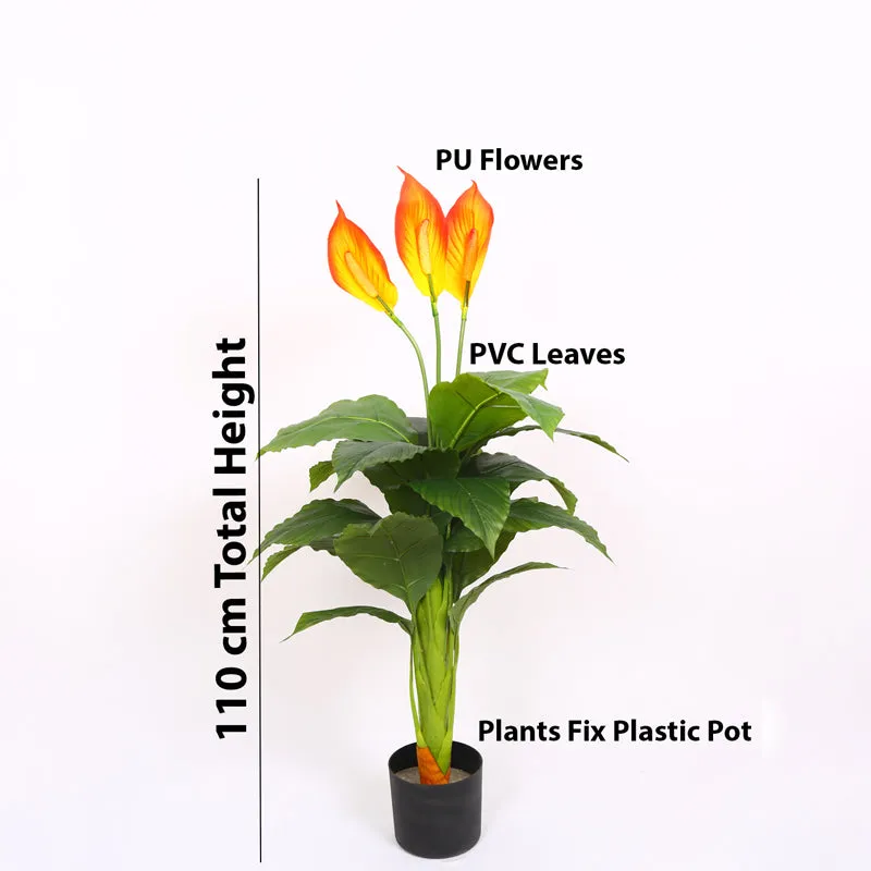 Evena Artificial Spathe Plant With Black Plastic Pot media 7