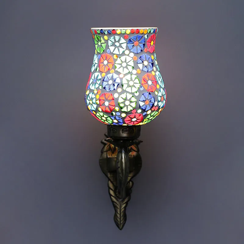 Misa Ziada Mosaic Glass & Metal Wall Lamp media 1