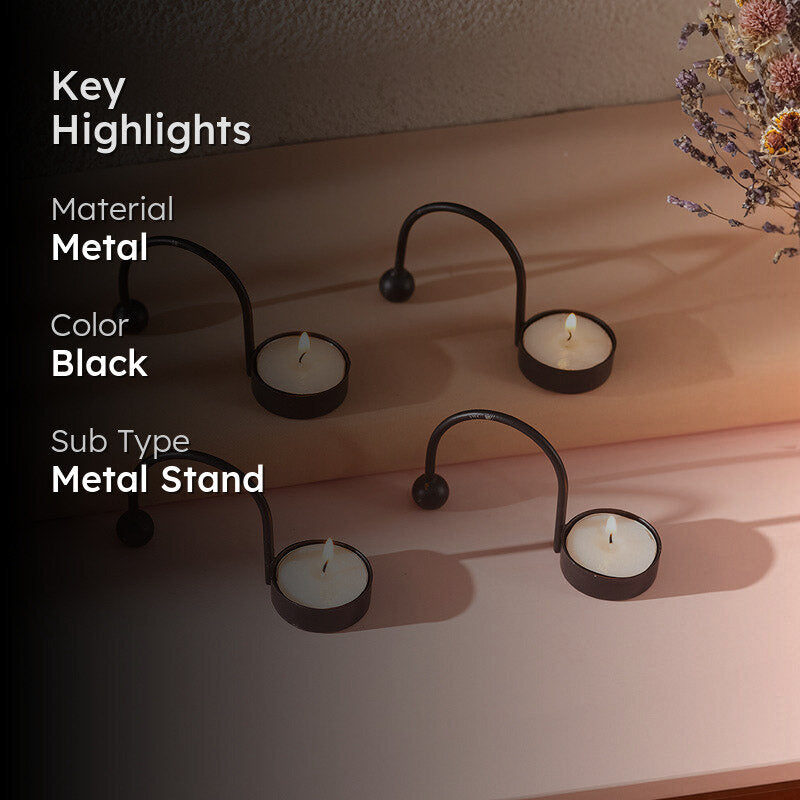 Zuria Tealight Candle Holder (Black) - Set of Four media 2