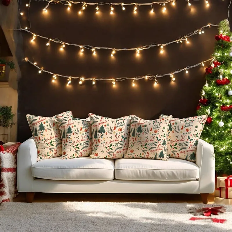 Winterberry Calm Velvet Christmas Cushion Cover - Set Of Five media 4