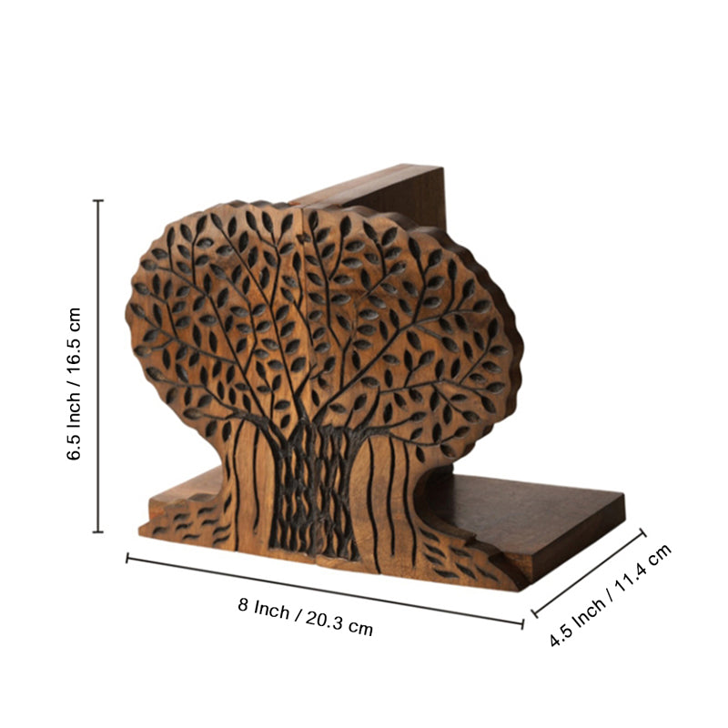 Bound By Nature Handcarved Sheesham Wood Book End - Set Of Two media 6