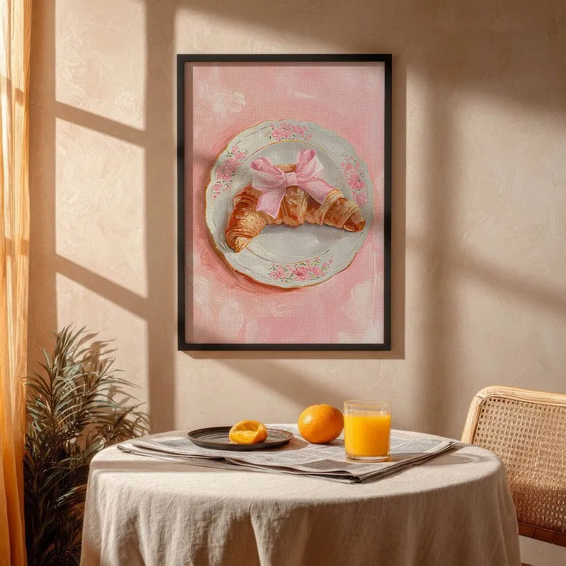 Croissant Bow Archival Canvas Wall Art - Black media 4