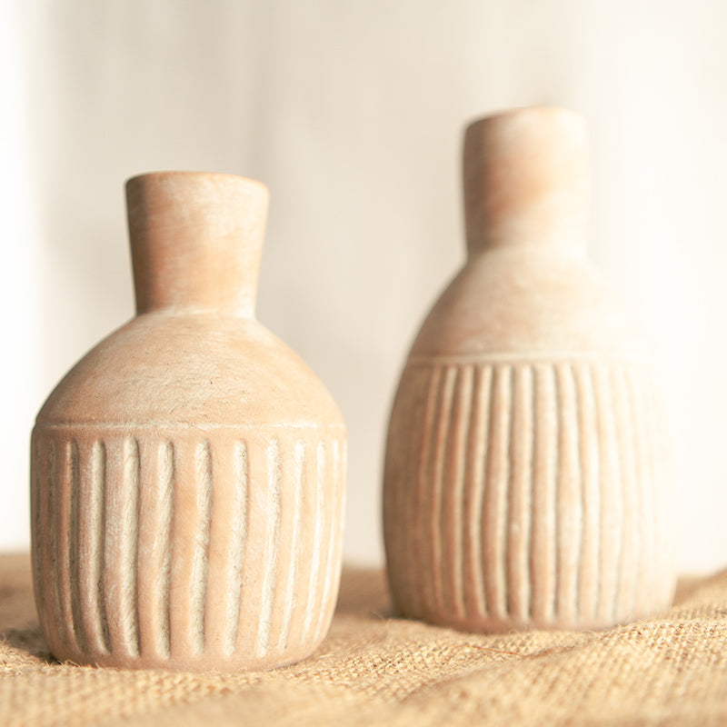 Earthy Calm Porcelain Vase - Set Of Two media 4