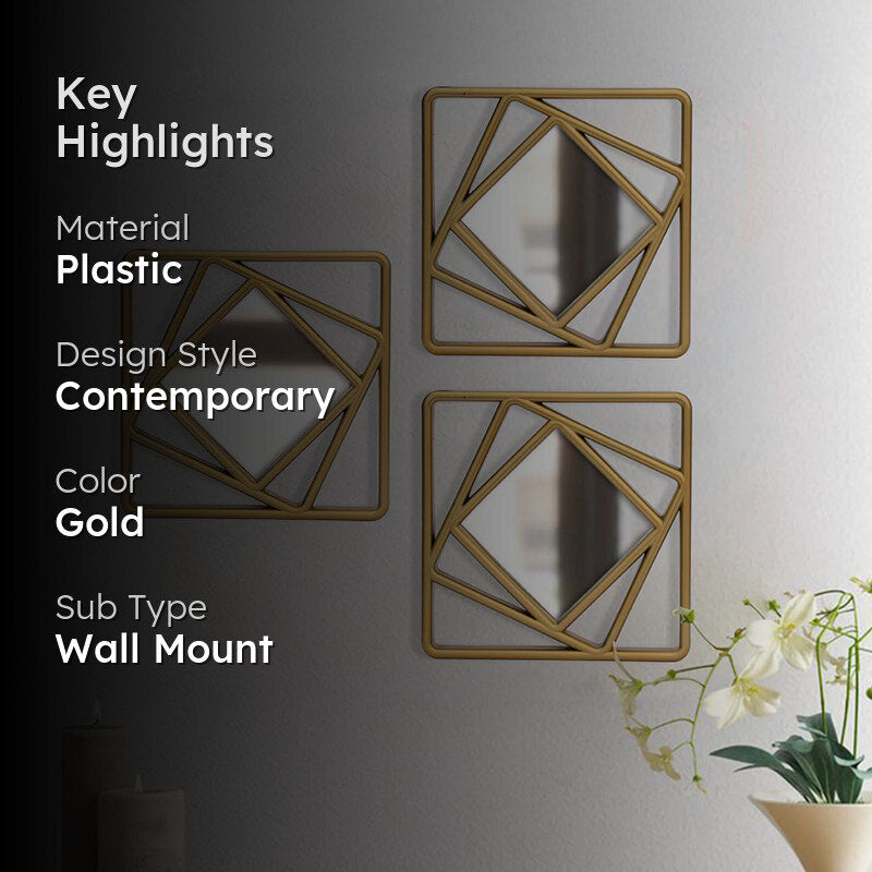 Rubix Decorative Wall Mirror - Set Of Three media 2