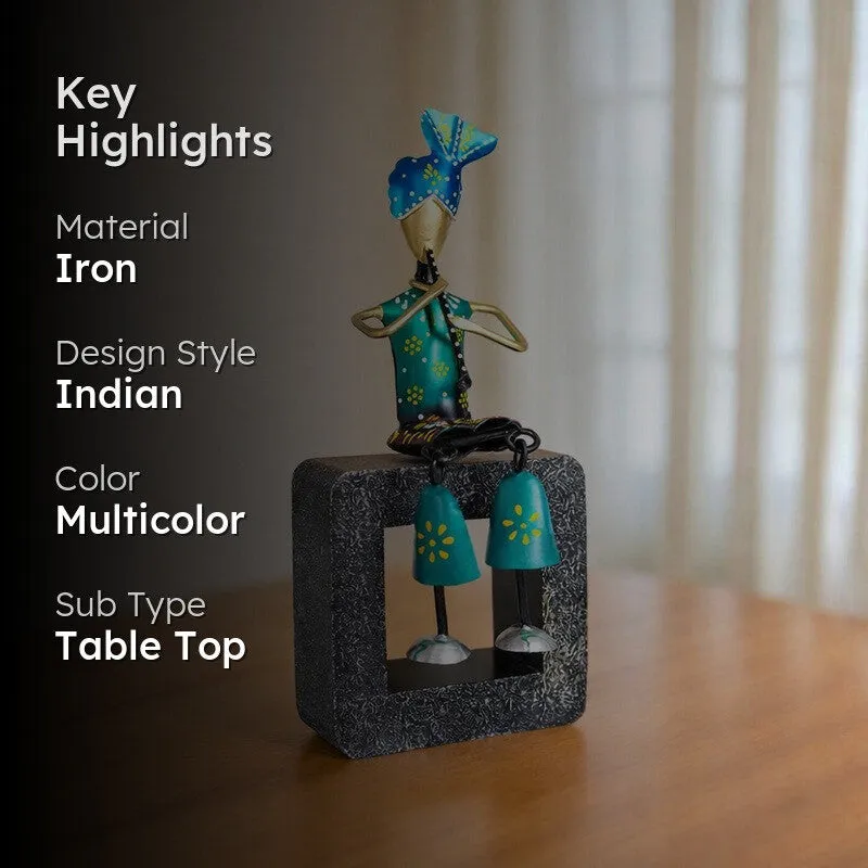 Musician Figurine Decorative Showpiece - Green,Blue media 2