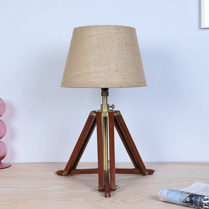 Tatami Tripod Mango Wood Table Lamp - Brown,Beige media 3