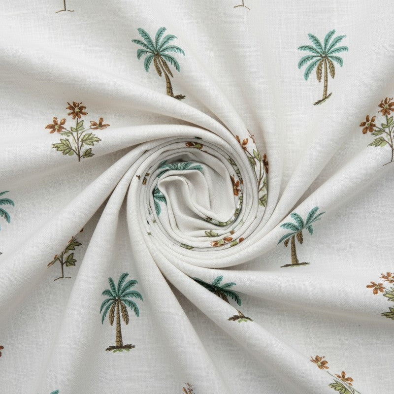 Haveli Cotton Bedsheet (White, Green) - 180 TC media 5